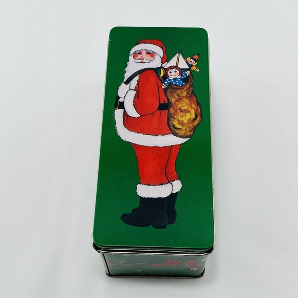 Vintage 1982 Lynn Gates Christmas Santa Tin Box Storage Rectangular Canister Lid - Picture 12 of 12